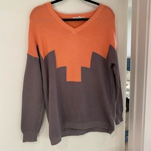 BCBGeneration Oversized Knit V-Neck Sweater